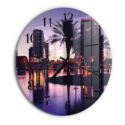 Reloj de pared redondo Palmeras de Florida