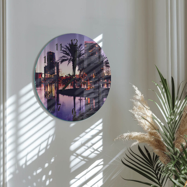 Reloj de pared redondo Palmeras de Florida