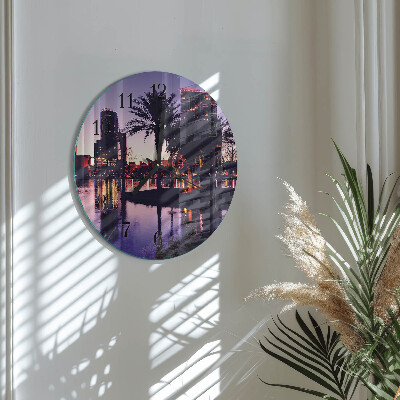 Reloj de pared redondo Palmeras de Florida