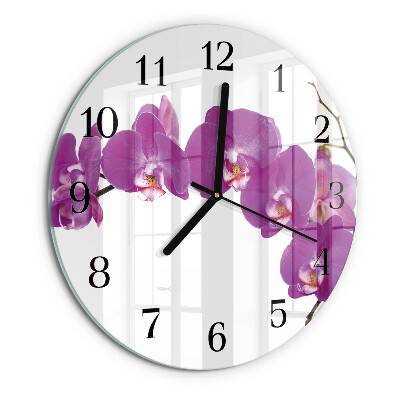 Reloj de pared redondo Orquídea