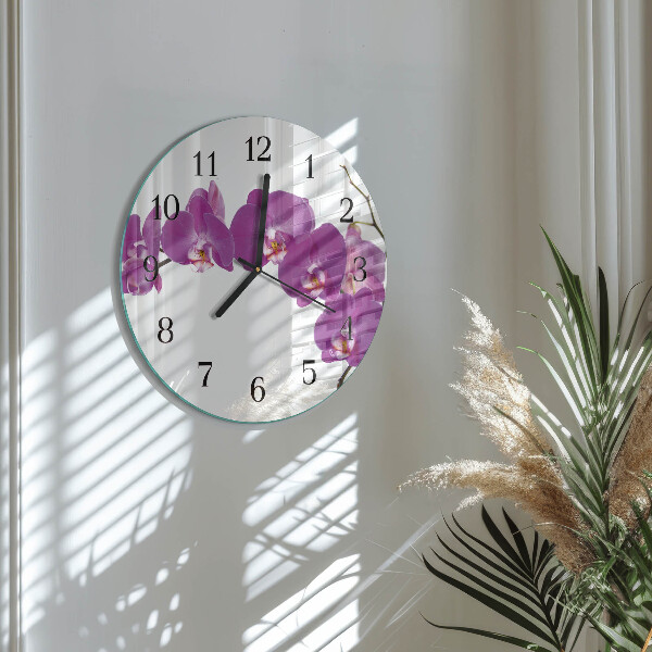 Reloj de pared redondo Orquídea