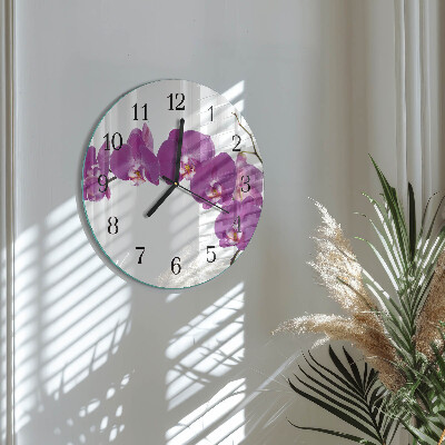 Reloj de pared redondo Orquídea