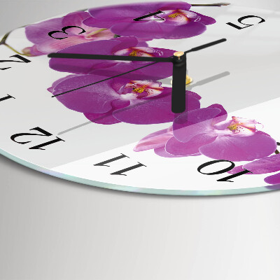 Reloj de pared redondo Orquídea