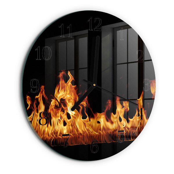 Reloj de pared redondo Fuego