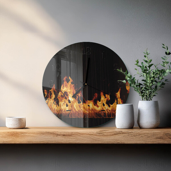 Reloj de pared redondo Fuego