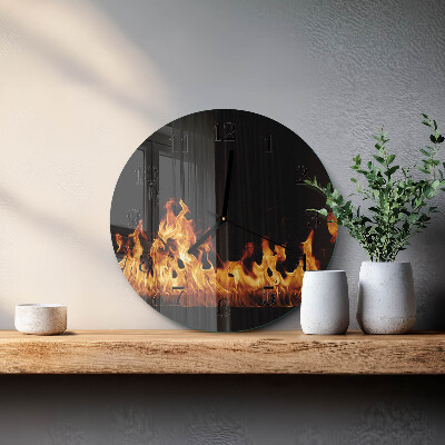 Reloj de pared redondo Fuego