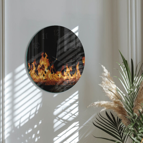 Reloj de pared redondo Fuego
