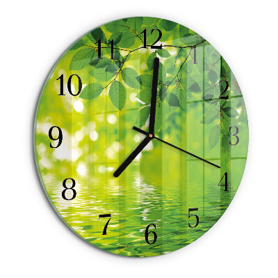 Reloj de pared redondo Hojas