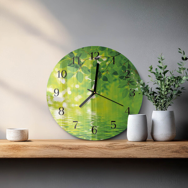 Reloj de pared redondo Hojas