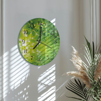 Reloj de pared redondo Hojas