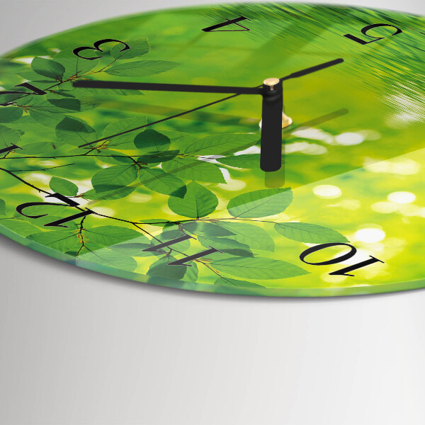 Reloj de pared redondo Hojas