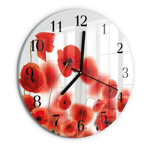 Reloj de pared redondo Amapolas