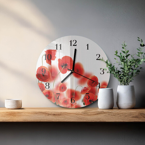 Reloj de pared redondo Amapolas