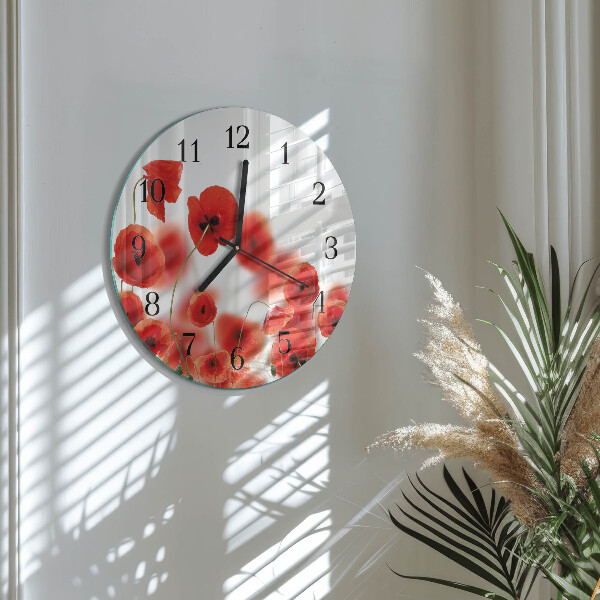 Reloj de pared redondo Amapolas