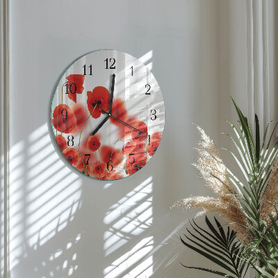 Reloj de pared redondo Amapolas