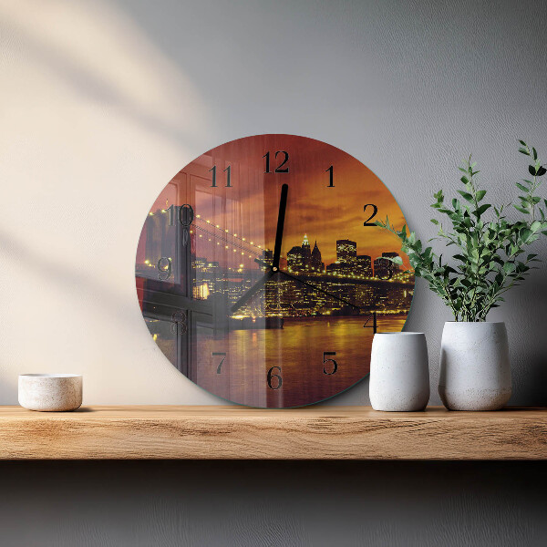 Reloj de pared redondo Puente horizontal