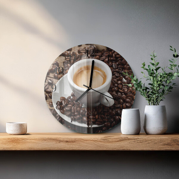 Reloj de pared redondo Taza de café