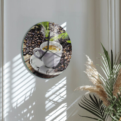 Reloj de pared redondo Taza de café