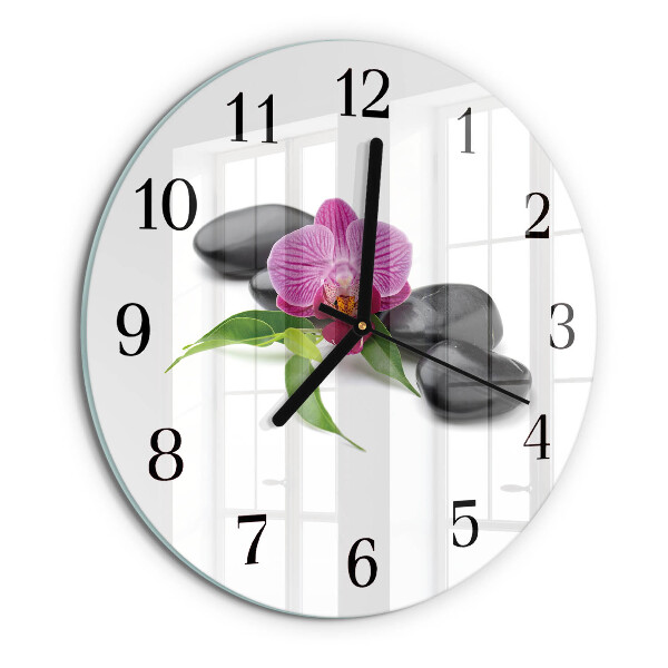 Reloj de pared redondo Orquídea