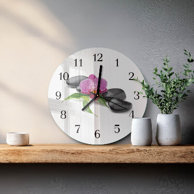 Reloj de pared redondo Orquídea