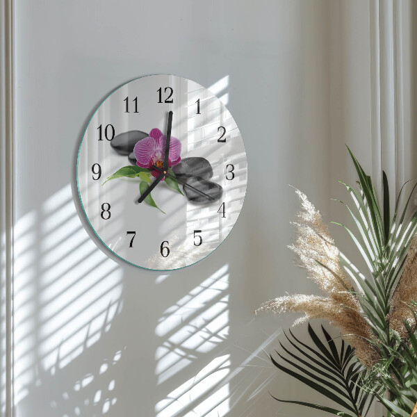 Reloj de pared redondo Orquídea
