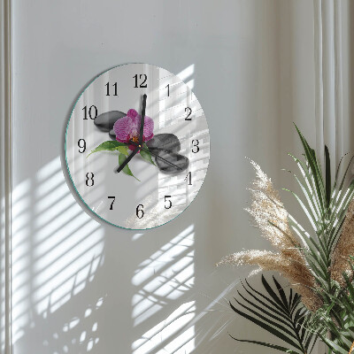 Reloj de pared redondo Orquídea