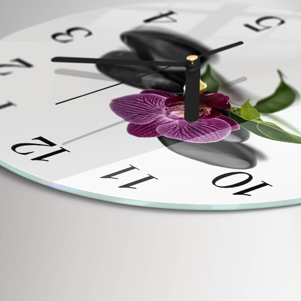 Reloj de pared redondo Orquídea