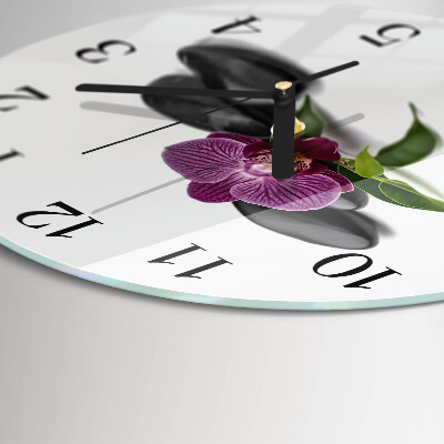Reloj de pared redondo Orquídea