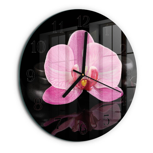 Reloj de pared redondo Orquídea