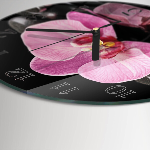 Reloj de pared redondo Orquídea