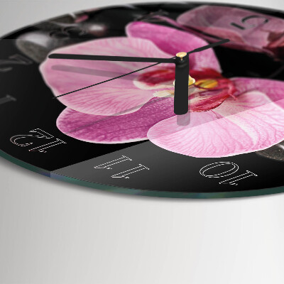 Reloj de pared redondo Orquídea