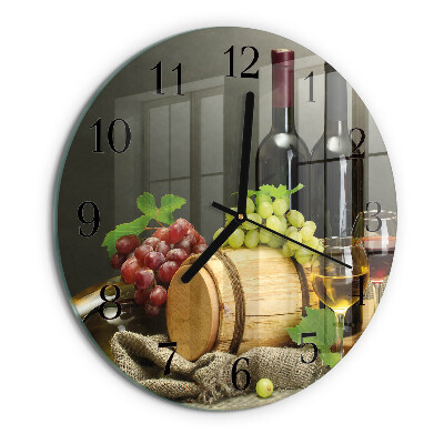 Reloj de pared redondo Uvas para vino