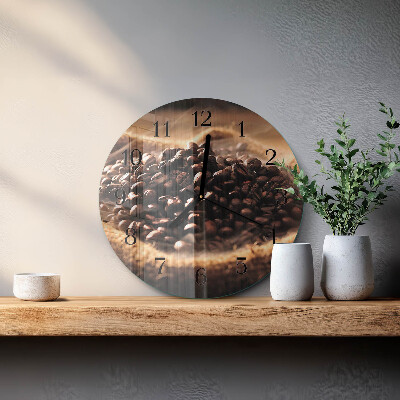Reloj de pared redondo Granos de café