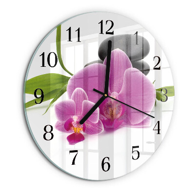 Reloj de pared redondo Orquídea