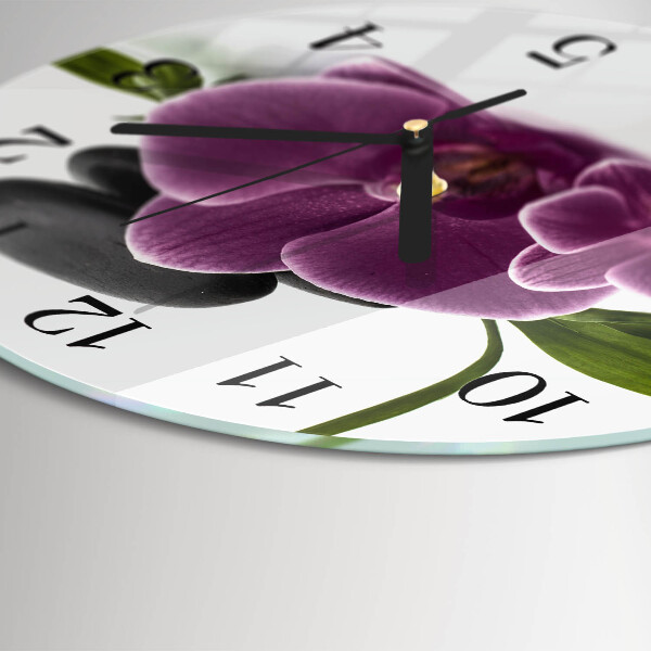 Reloj de pared redondo Orquídea