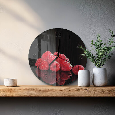 Reloj de pared redondo Frambuesas