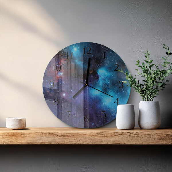 Reloj de pared redondo cielo estrellado