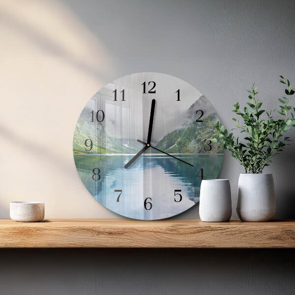 Reloj de pared redondo Lago de montaña
