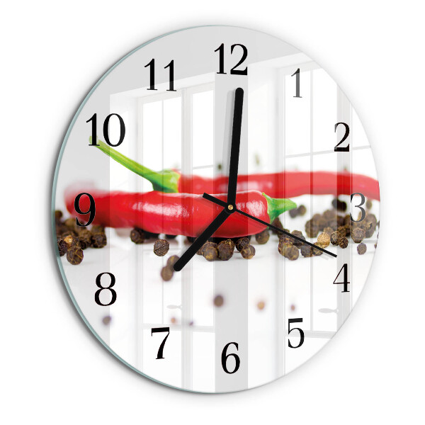 Reloj de pared redondo granos de pimienta
