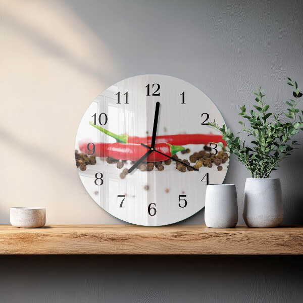 Reloj de pared redondo granos de pimienta