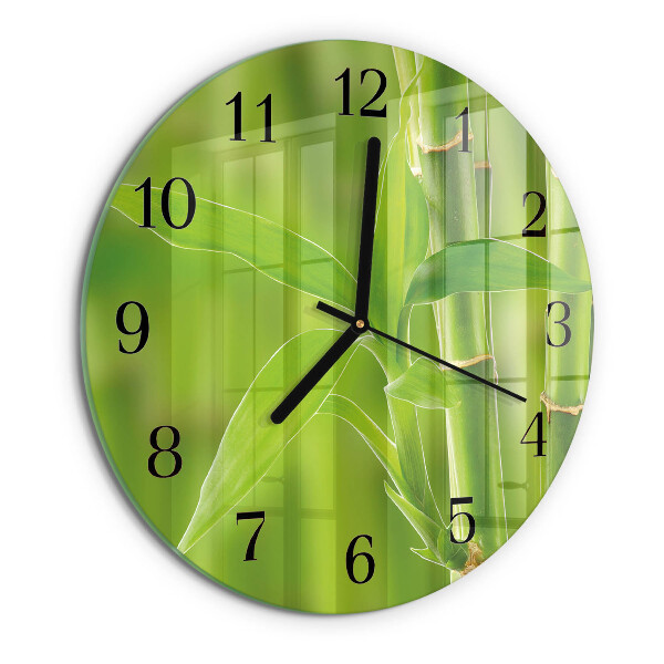 Reloj de pared redondo Planta de bambú