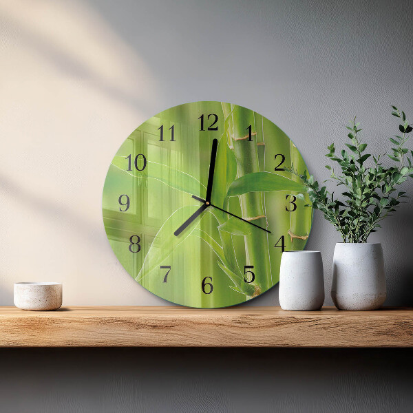 Reloj de pared redondo Planta de bambú