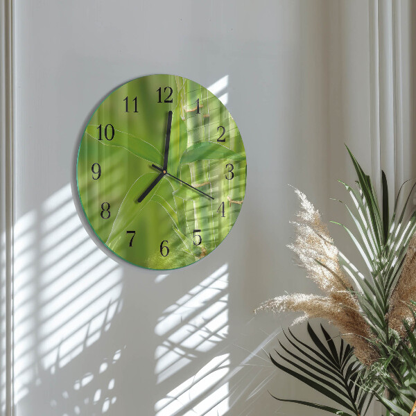 Reloj de pared redondo Planta de bambú