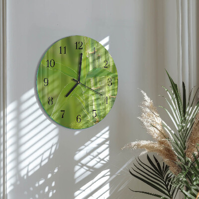 Reloj de pared redondo Planta de bambú