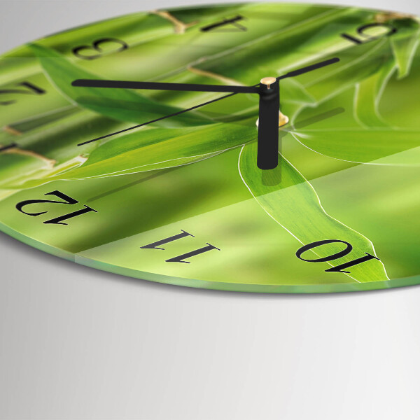 Reloj de pared redondo Planta de bambú