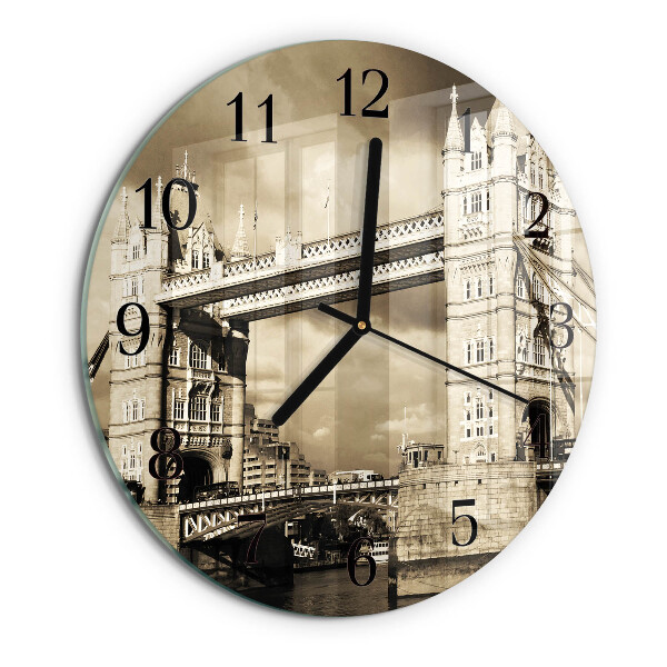 Reloj de pared redondo Puente de Londres Sepia