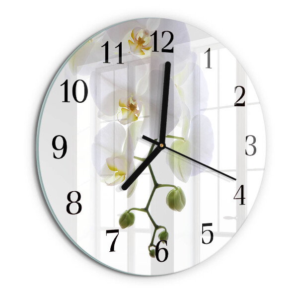 Reloj de pared redondo Orquídea