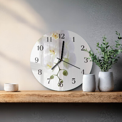 Reloj de pared redondo Orquídea