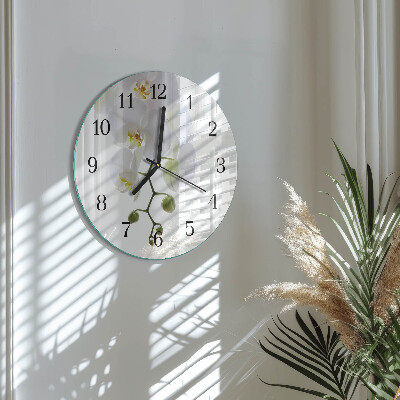 Reloj de pared redondo Orquídea