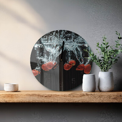 Reloj de pared redondo fresas